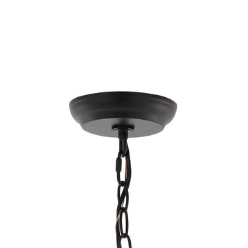 Glendale 6.75" Farmhouse Industrial Iron/Glass Outdoor LED Pendant - JONATHAN Y
